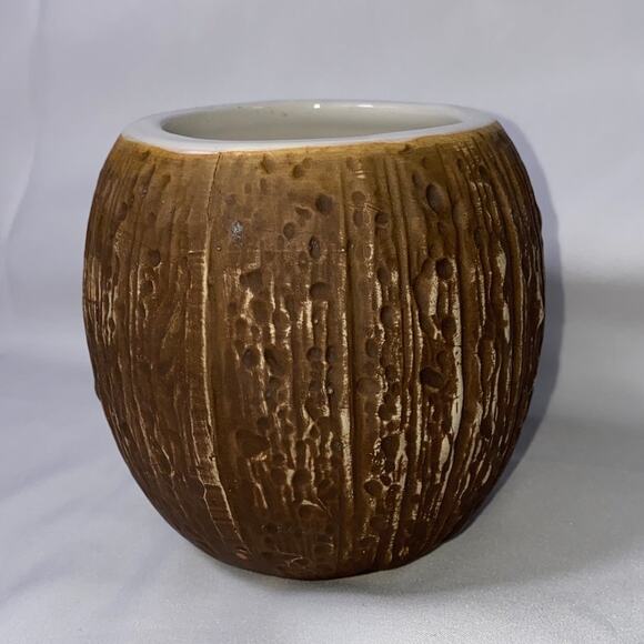 Vintage Tiki Mug Cocktail Bar Drinks Tropical Coconut Pot Planter Decor Hawaii - Picture 2 of 12